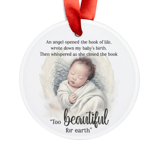 Memorial Acrylic Ornament, Baby Loss Keepsake, Personalized Memorial Gift, Remembrance Ornament, Angel Baby Tribute