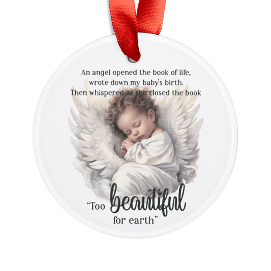 Memorial Acrylic Ornament, Baby Loss Keepsake, Personalized Memorial Gift, Remembrance Ornament, Angel Baby Tribute