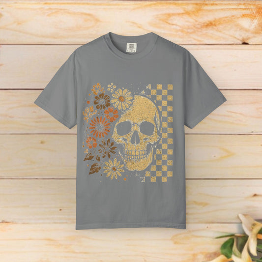 Floral boho skull T-shirt