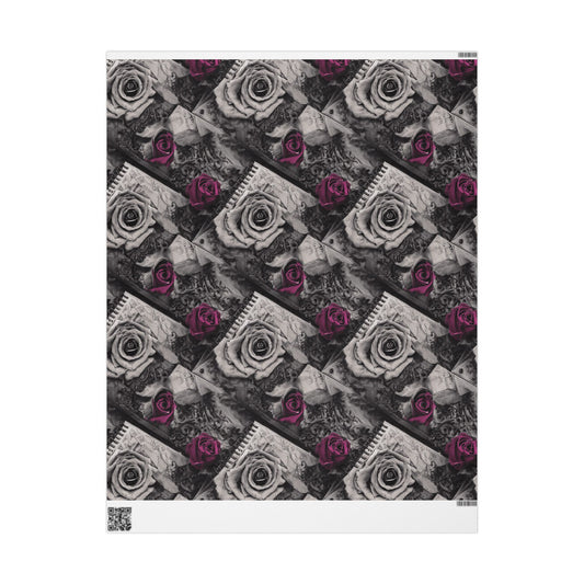 Gothic Skull Wrapping Paper, Unique Gift Wrap, Halloween Decor, Dark Themed Party, Skull Print Gift Wrap, Edgy Wrapping Sheets