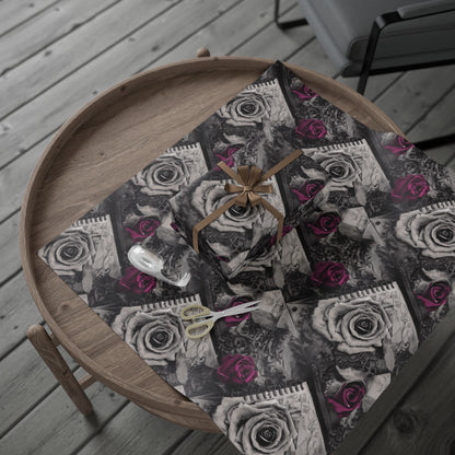 Gothic Skull Wrapping Paper, Unique Gift Wrap, Halloween Decor, Dark Themed Party, Skull Print Gift Wrap, Edgy Wrapping Sheets