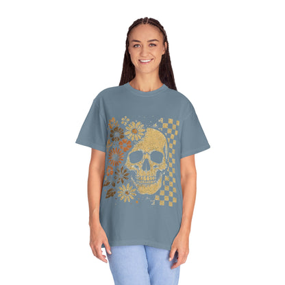 Floral boho skull T-shirt