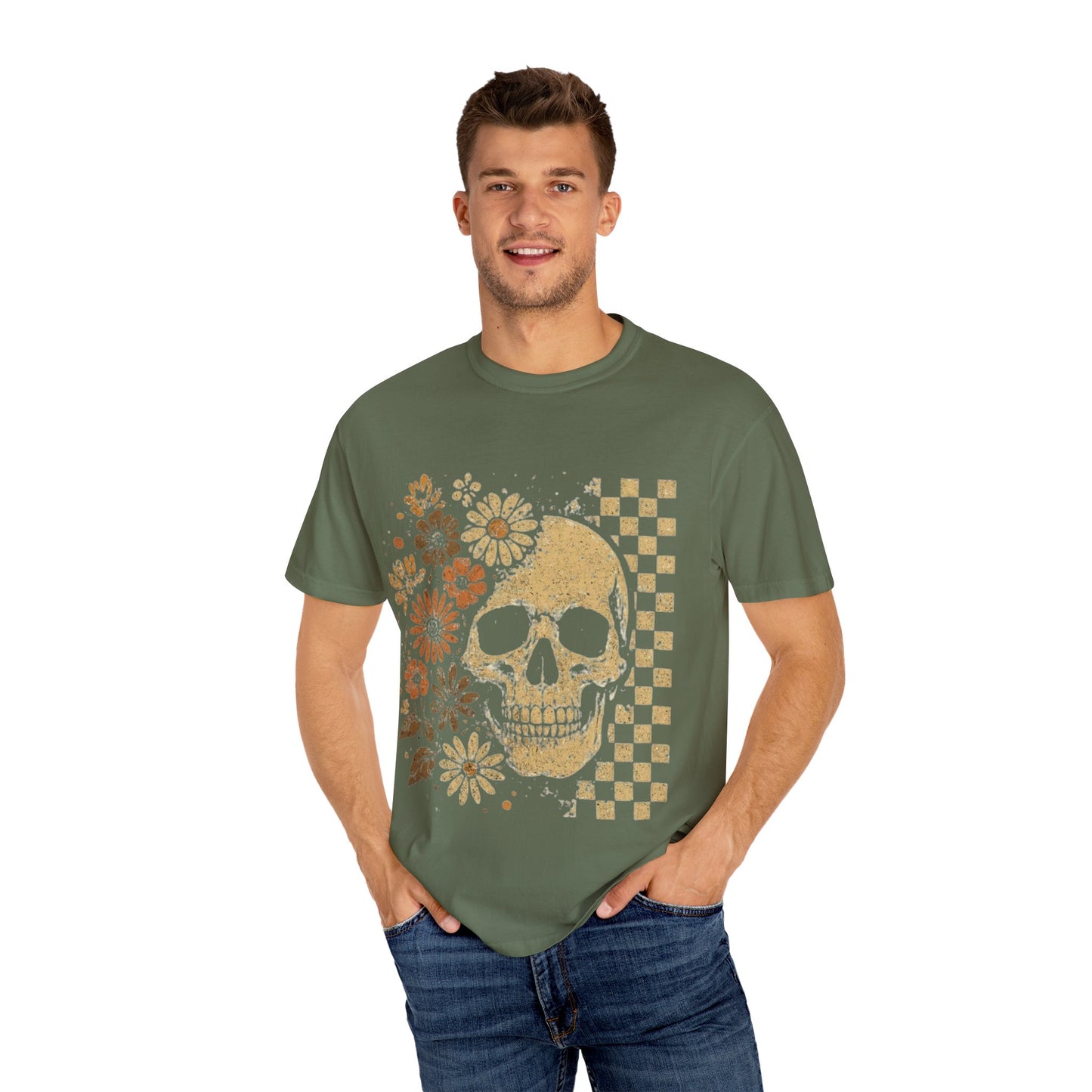 Floral boho skull T-shirt