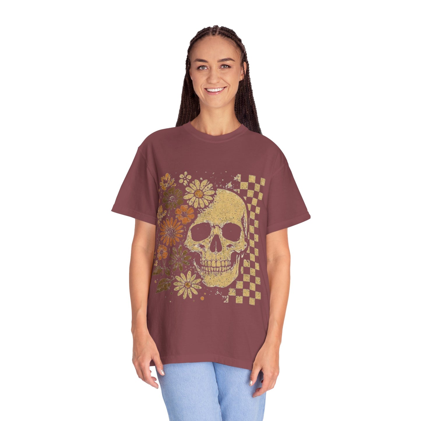 Floral boho skull T-shirt