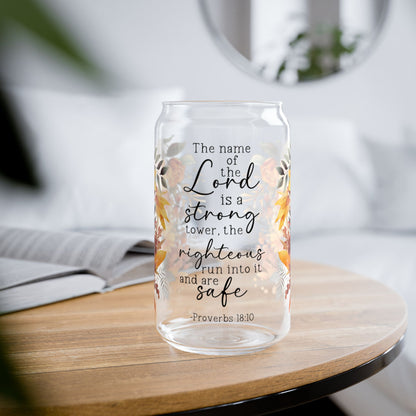 Inspirational Floral Sipper Glass - 16oz with Bible Verse - Perfect for Everyday Use and Gifts