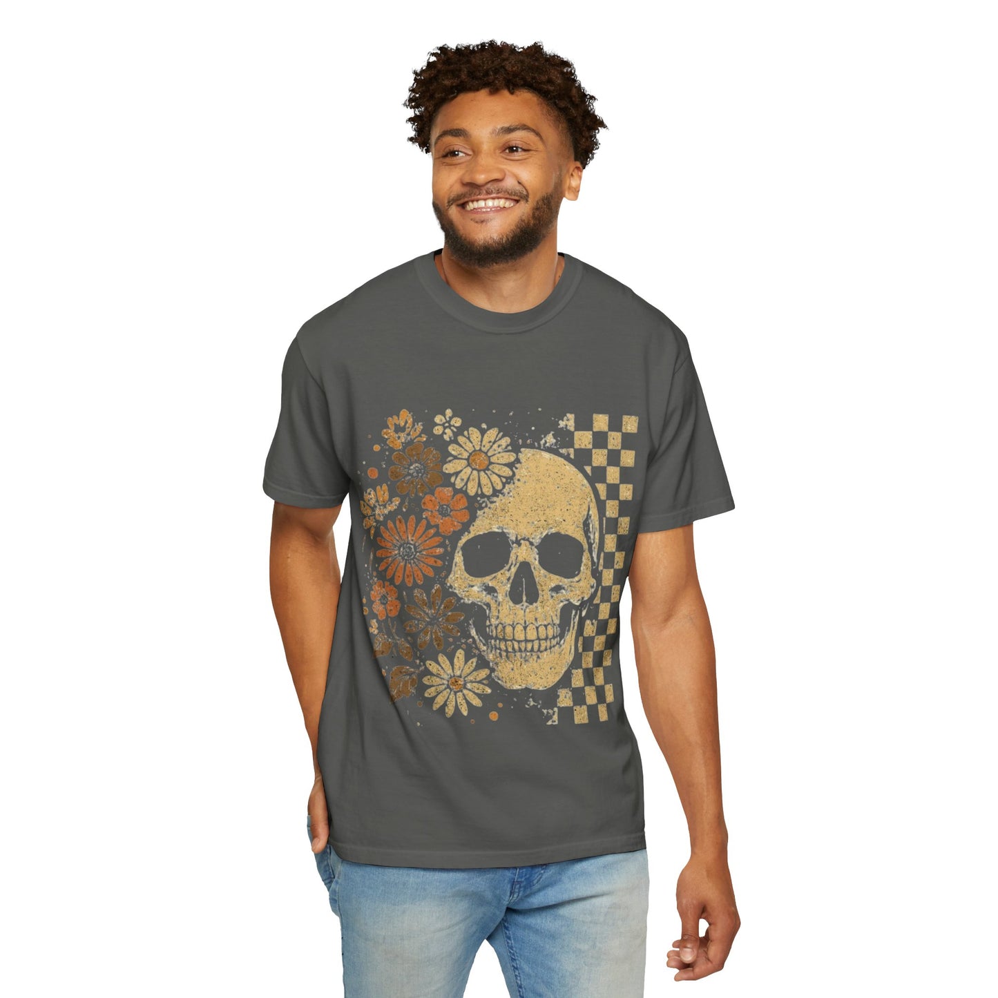 Floral boho skull T-shirt