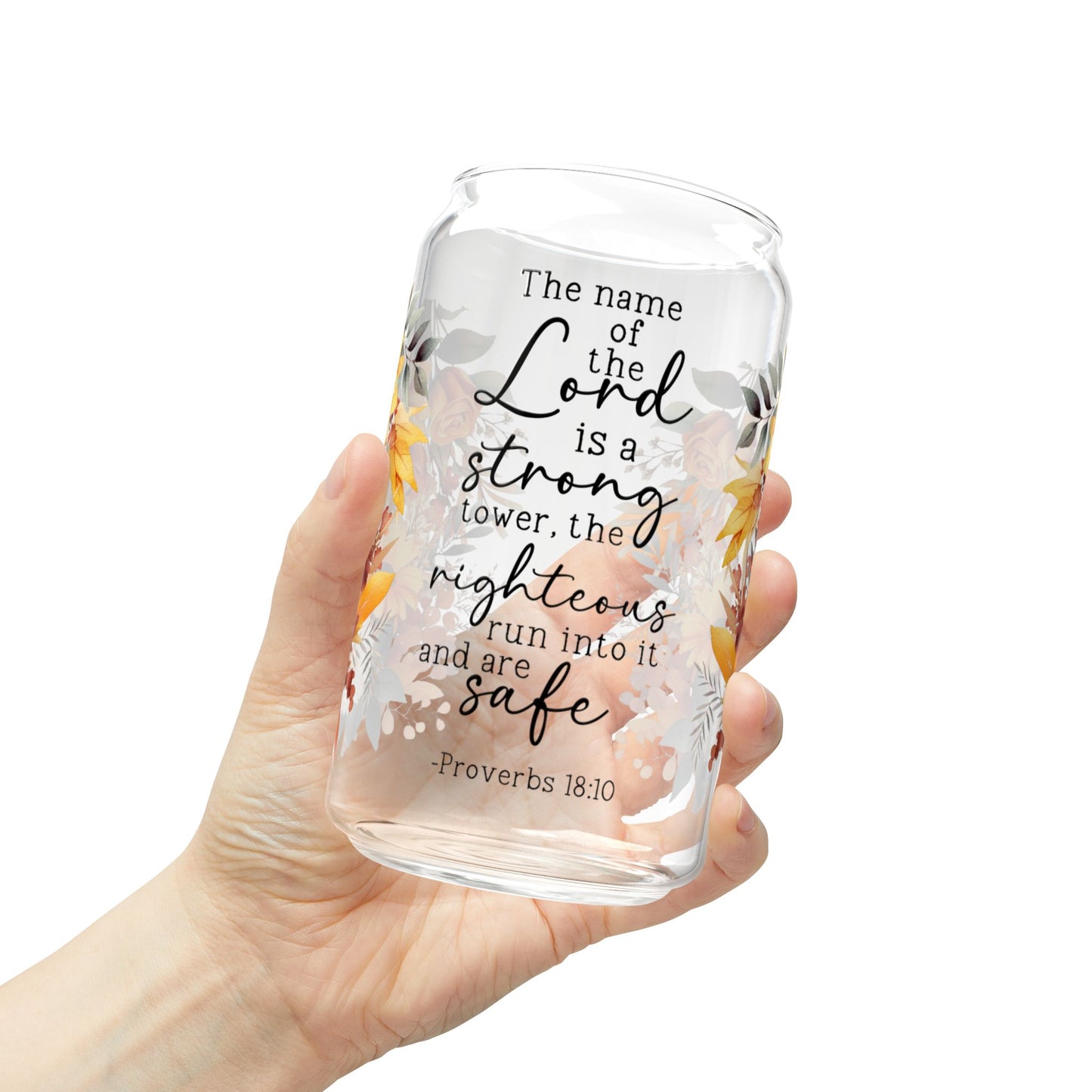 Inspirational Floral Sipper Glass - 16oz with Bible Verse - Perfect for Everyday Use and Gifts