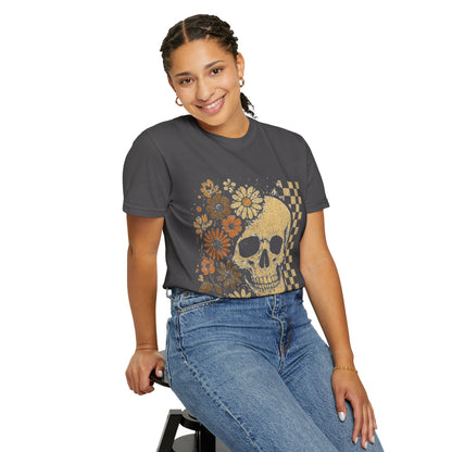 Floral boho skull T-shirt