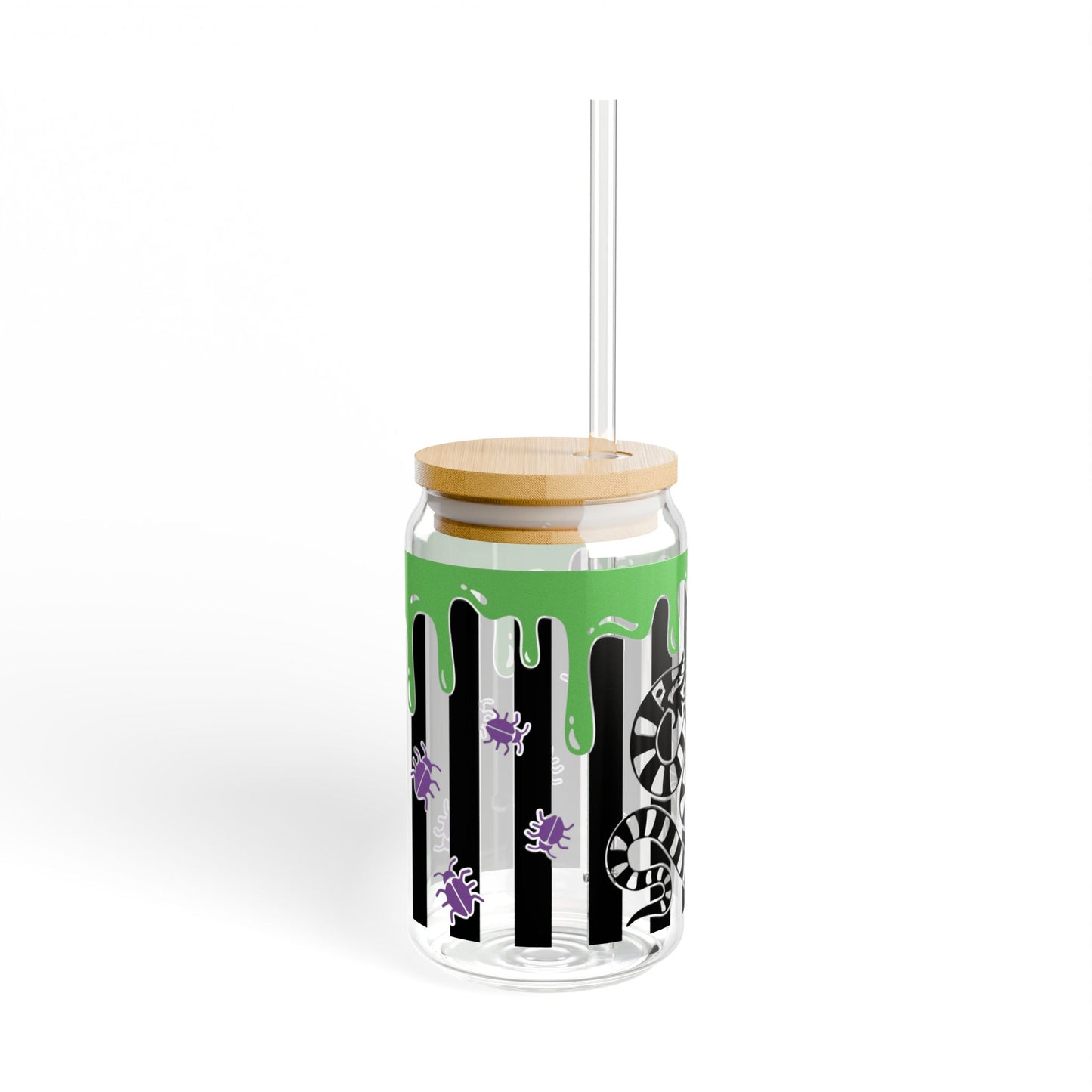 Edgy Snake Sipper Glass, 16oz - Cool Drinkware, Eco-Friendly Jar, Unique Gift, Gothic Home Decor, Reusable Beverage Container