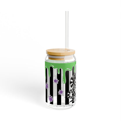 Edgy Snake Sipper Glass, 16oz - Cool Drinkware, Eco-Friendly Jar, Unique Gift, Gothic Home Decor, Reusable Beverage Container