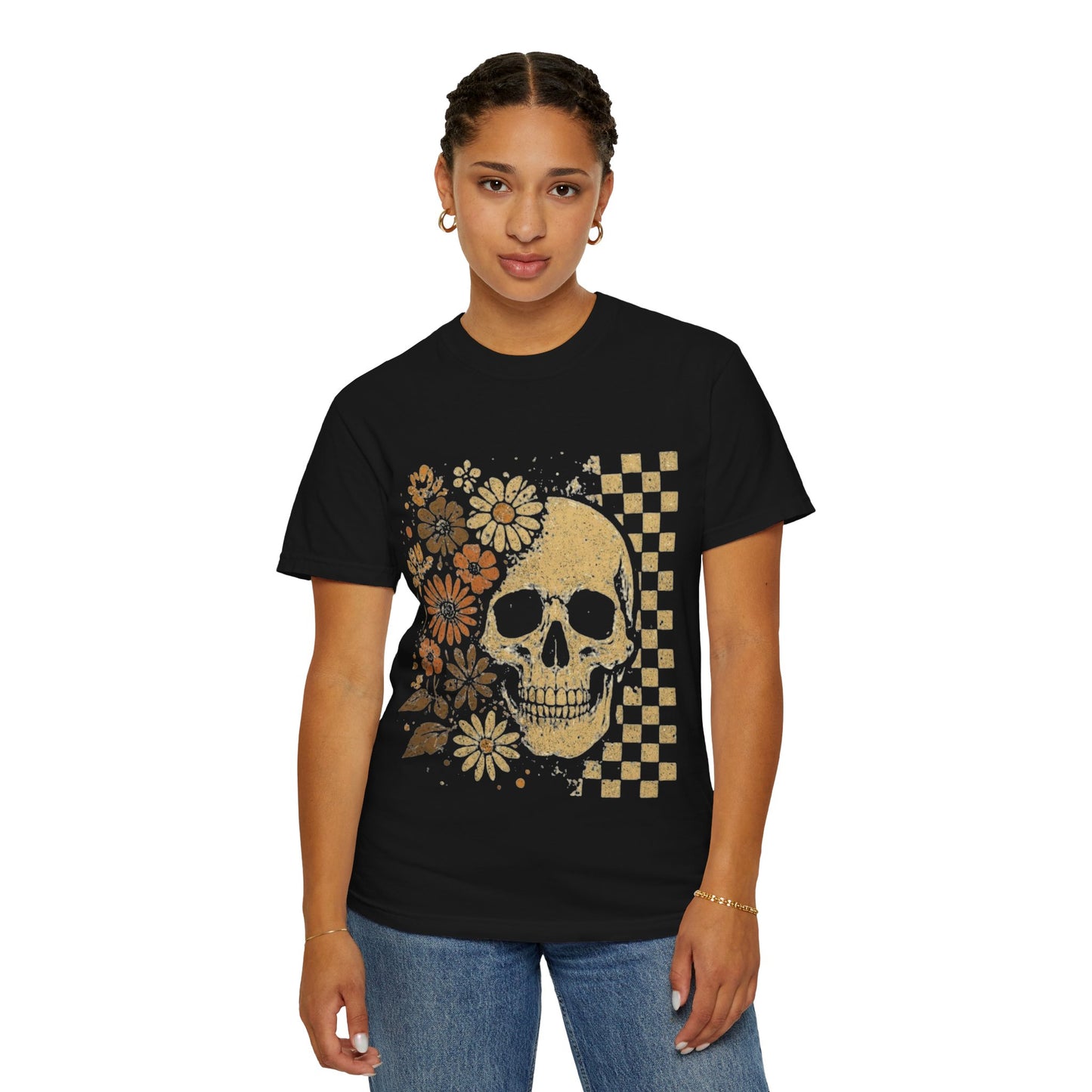 Floral boho skull T-shirt