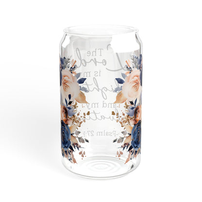 Floral Inspirational Sipper Glass - 16oz with Straw & Lid