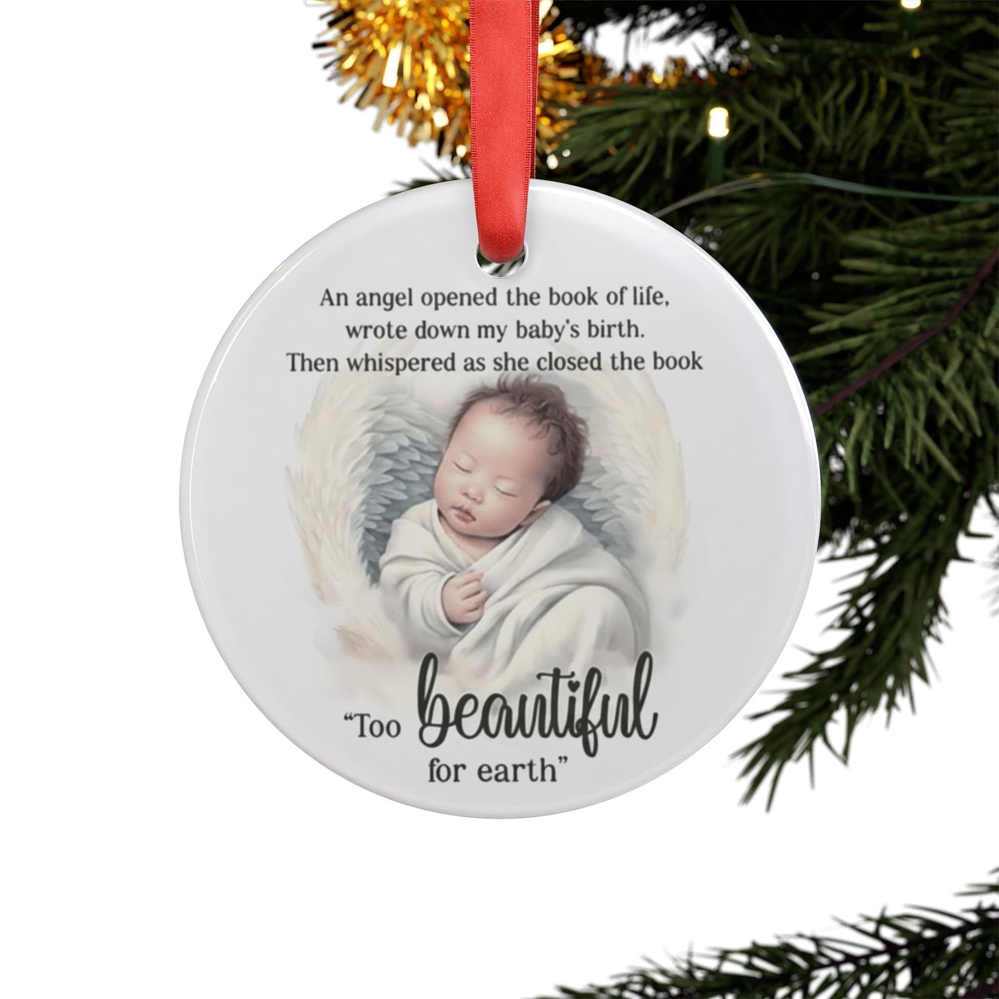 Memorial Acrylic Ornament, Baby Loss Keepsake, Personalized Memorial Gift, Remembrance Ornament, Angel Baby Tribute