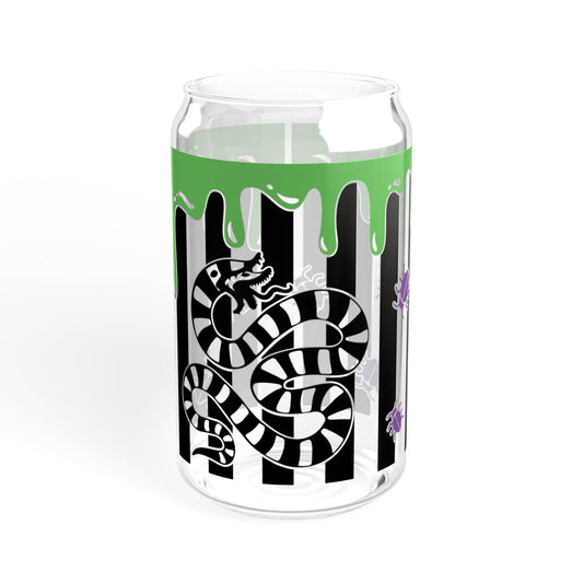 Edgy Snake Sipper Glass, 16oz - Cool Drinkware, Eco-Friendly Jar, Unique Gift, Gothic Home Decor, Reusable Beverage Container