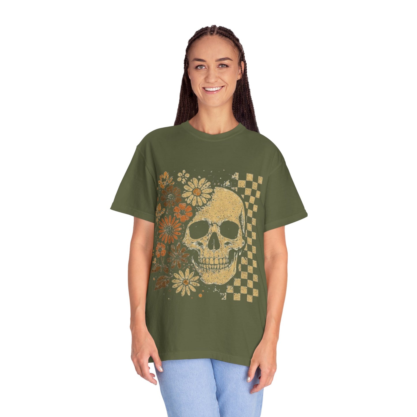 Floral boho skull T-shirt