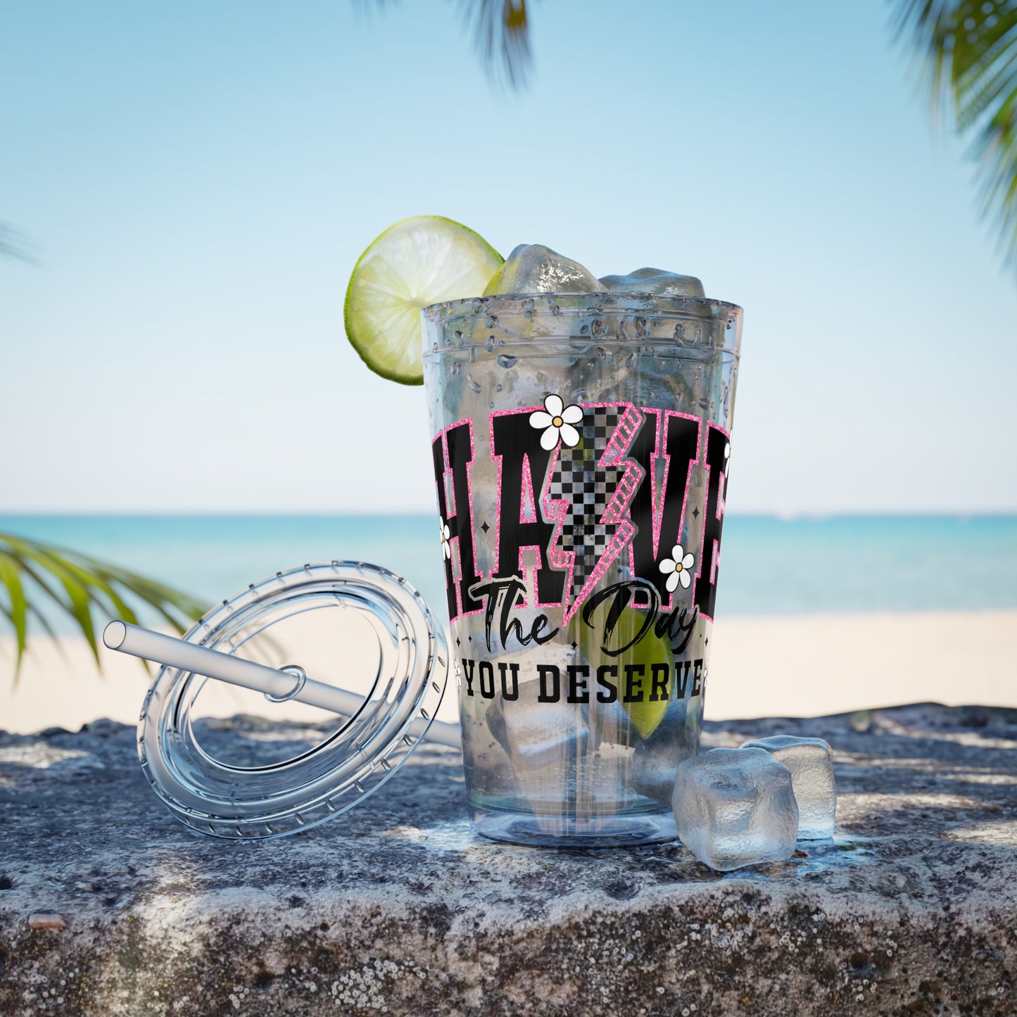 “Have the day you deserve” Tumbler - 16oz Travel Cup, Perfect for Daily Hydration, Inspirational Drinkware, Gift for Friends, Office Use, [...]