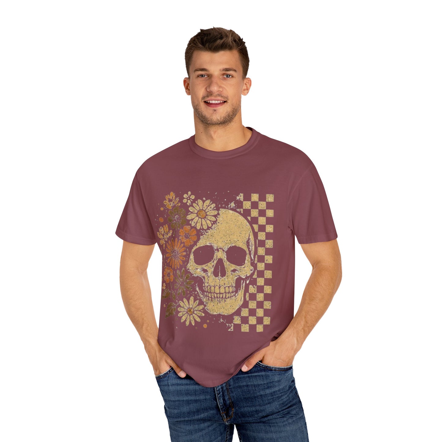 Floral boho skull T-shirt