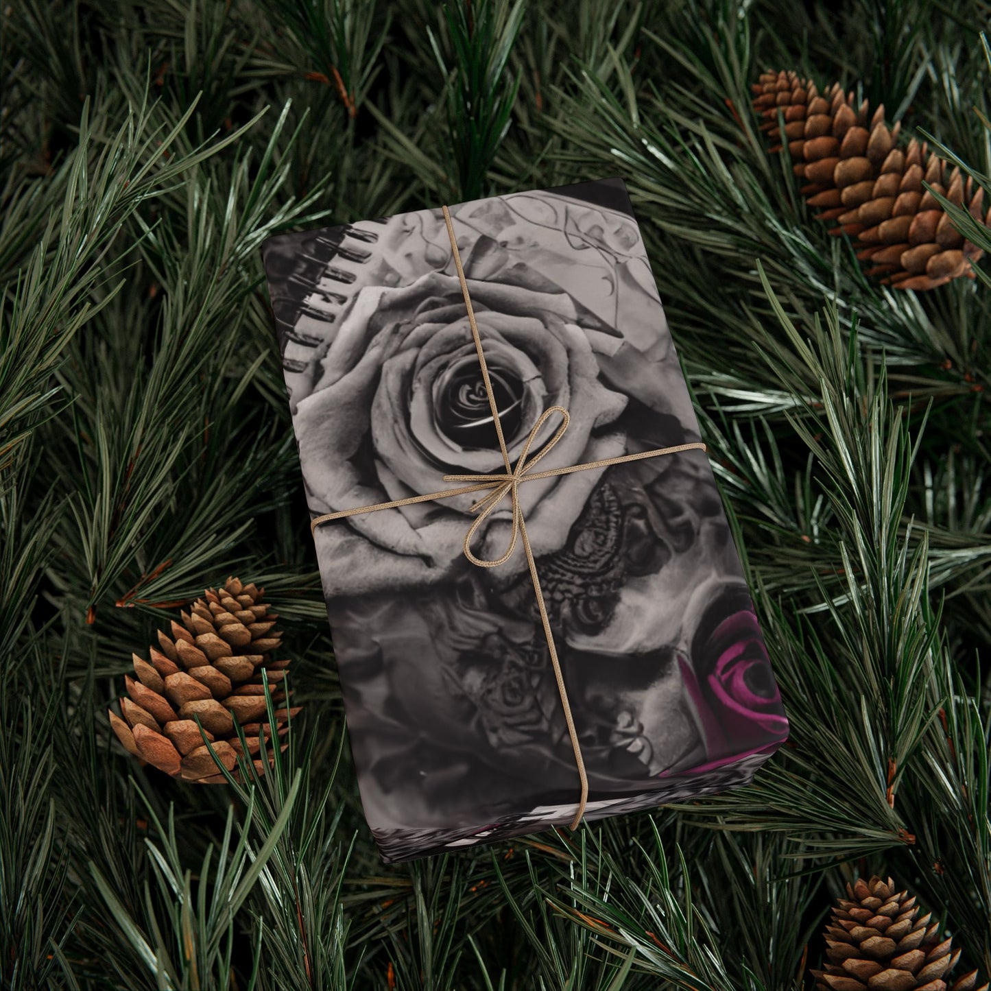 Gothic Skull Wrapping Paper, Unique Gift Wrap, Halloween Decor, Dark Themed Party, Skull Print Gift Wrap, Edgy Wrapping Sheets