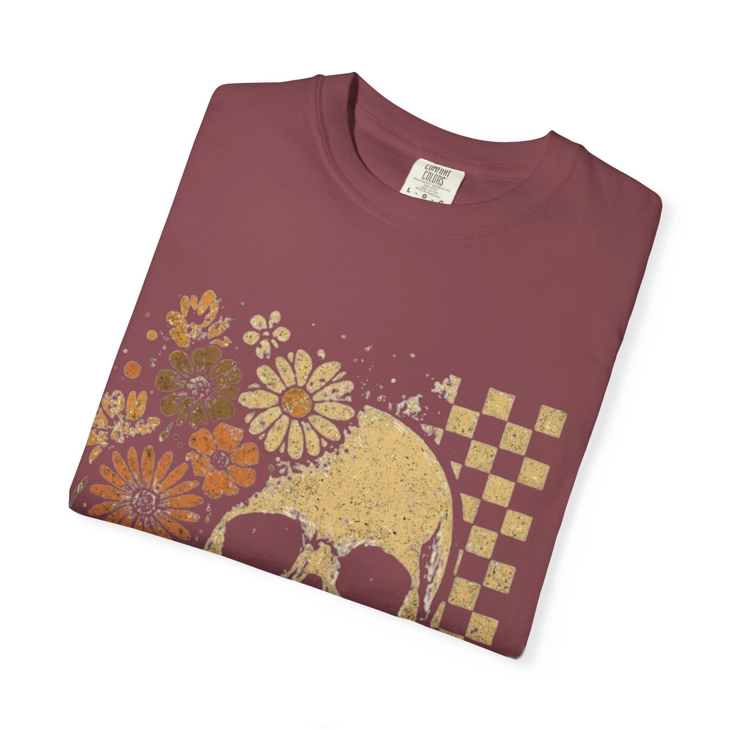 Floral boho skull T-shirt