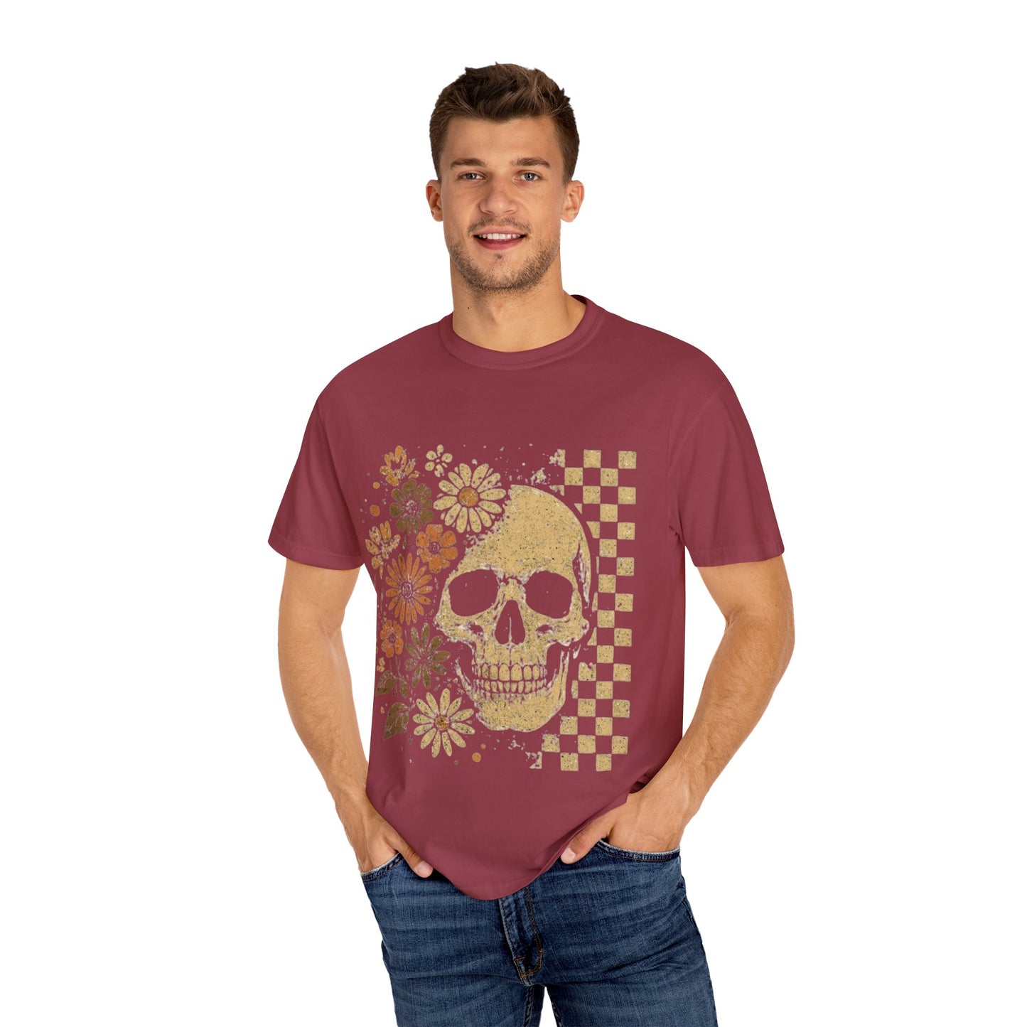 Floral boho skull T-shirt