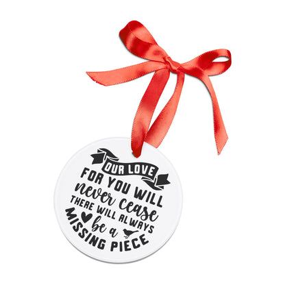 Our love for you will never cease Memorial Acrylic Ornament, Baby Loss Keepsake, Personalized Memorial Gift, Remembrance Ornament, Angel Baby Tribute