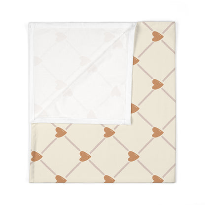 Personalized Baby Swaddle Blanket with Heart Pattern