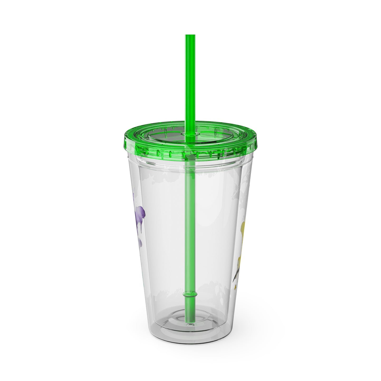 Colorful Floral Sunsplash Tumbler with Straw | 16oz Travel Cup