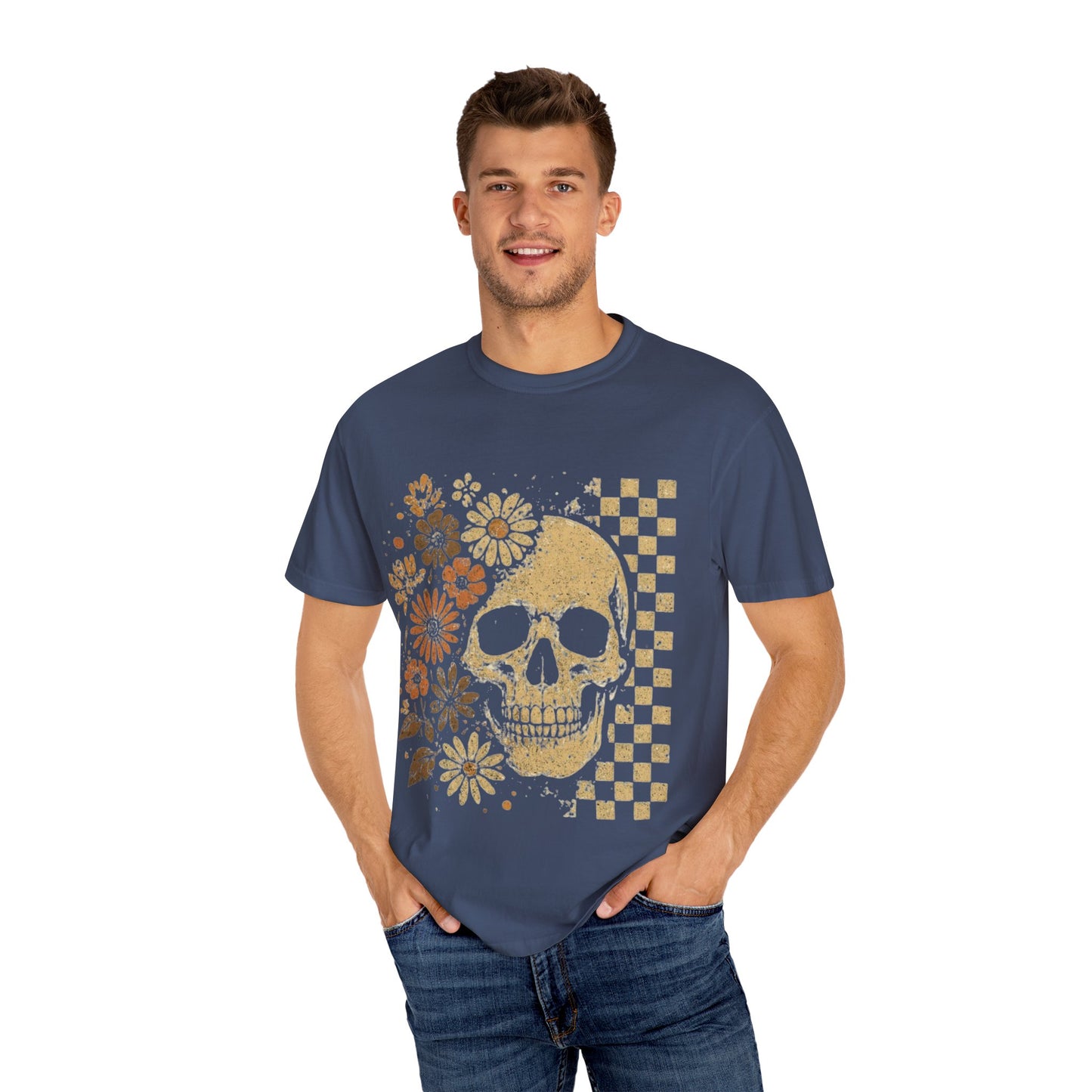Floral boho skull T-shirt