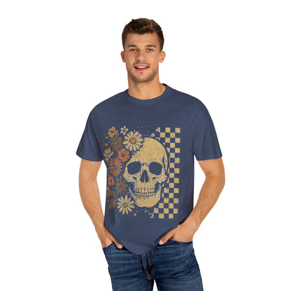 Floral boho skull T-shirt