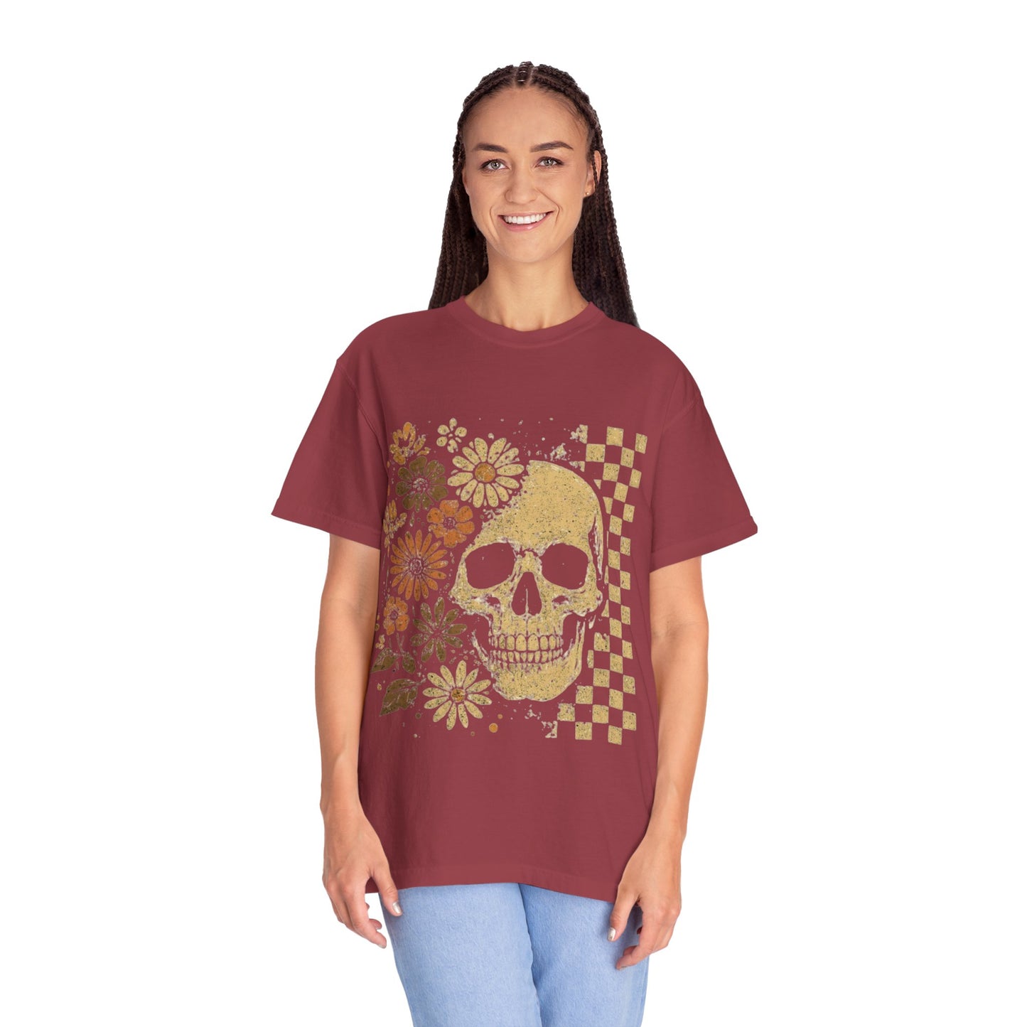 Floral boho skull T-shirt