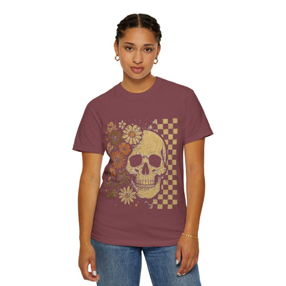 Floral boho skull T-shirt