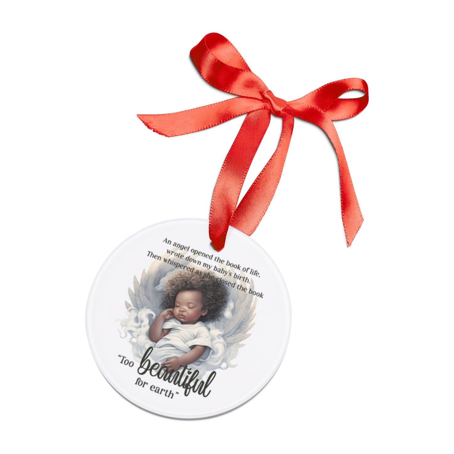 Memorial Acrylic Ornament, Baby Loss Keepsake, Personalized Memorial Gift, Remembrance Ornament, Angel Baby Tribute