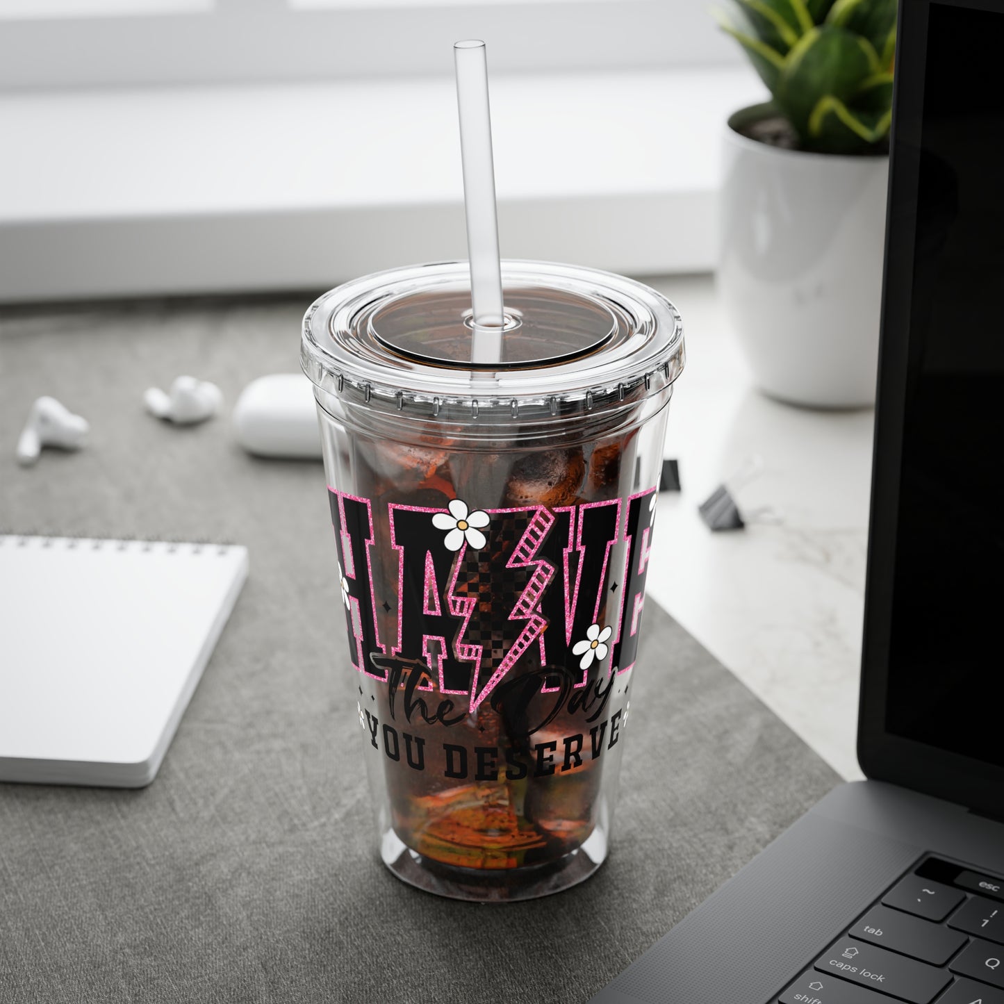 “Have the day you deserve” Tumbler - 16oz Travel Cup, Perfect for Daily Hydration, Inspirational Drinkware, Gift for Friends, Office Use, [...]