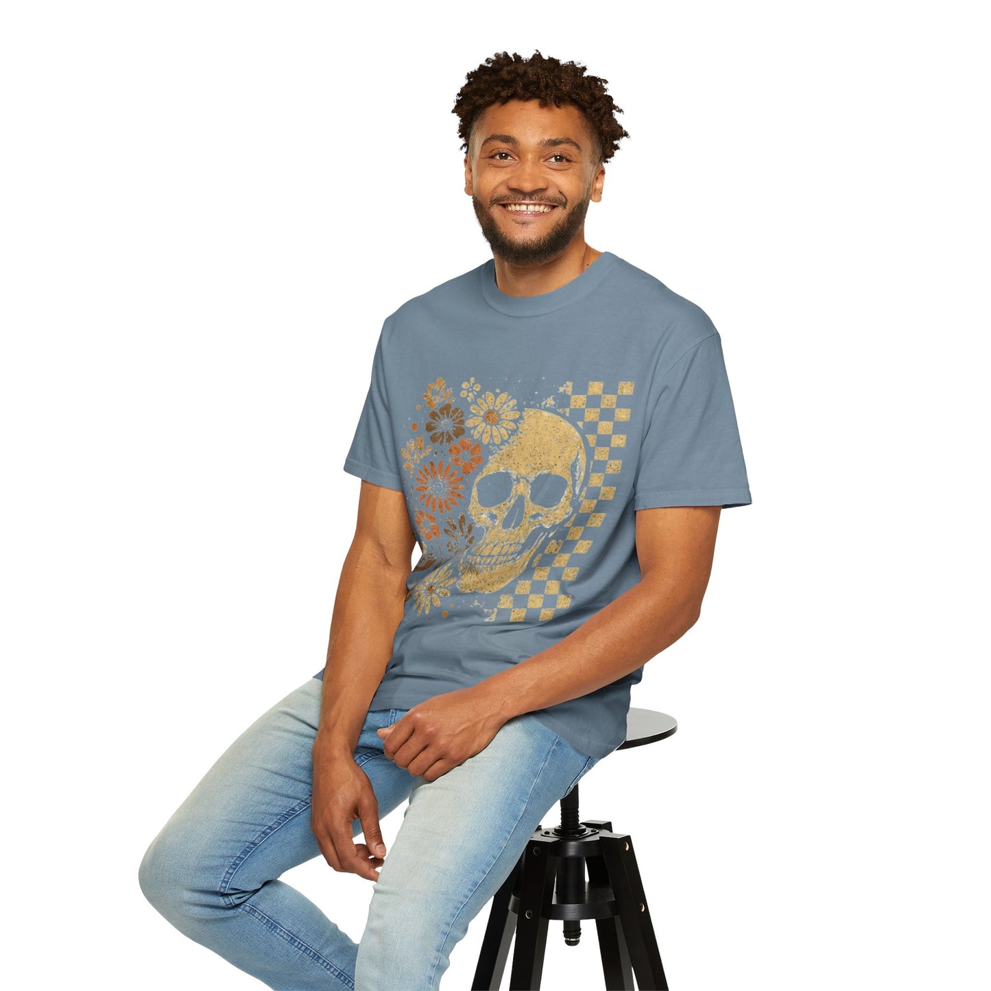 Floral boho skull T-shirt