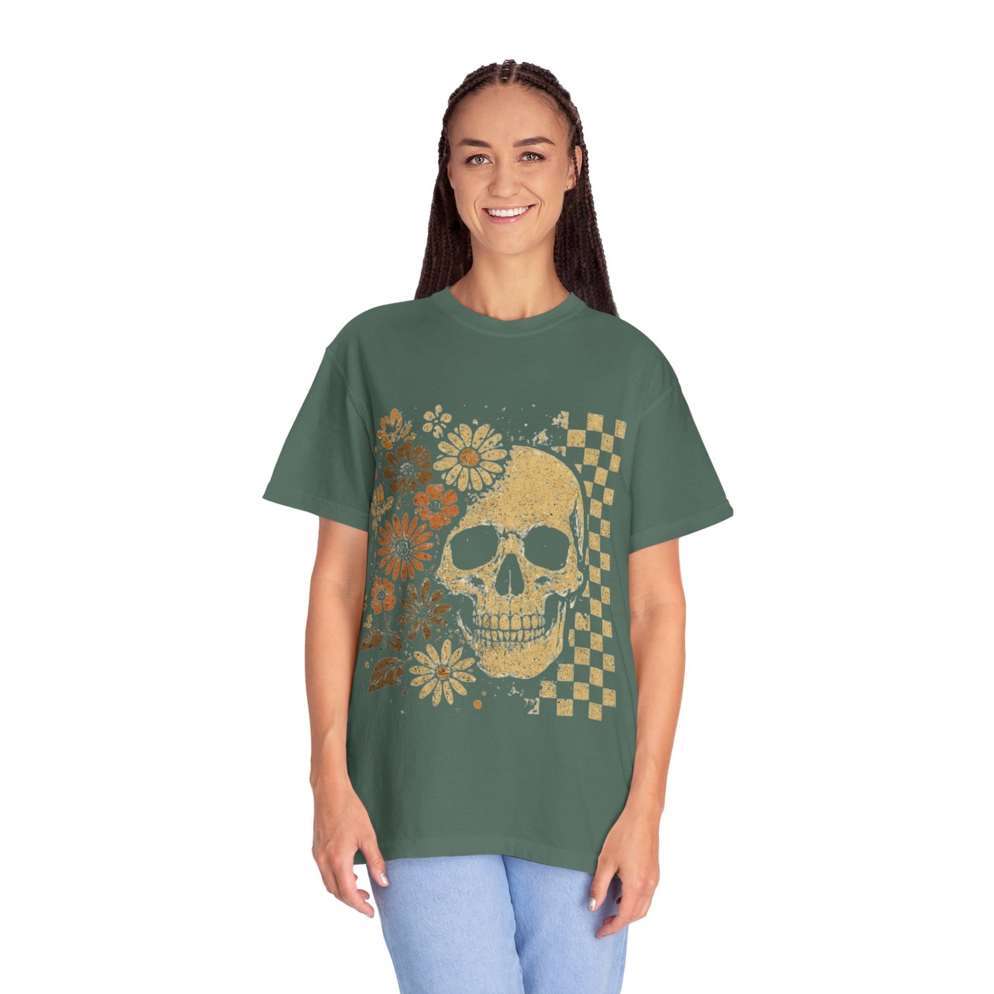 Floral boho skull T-shirt