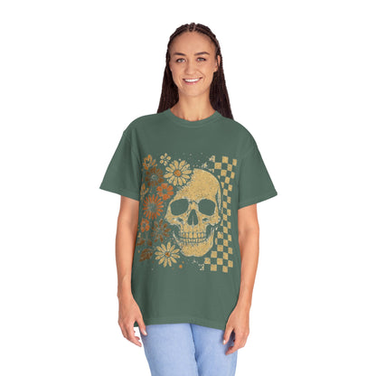 Floral boho skull T-shirt