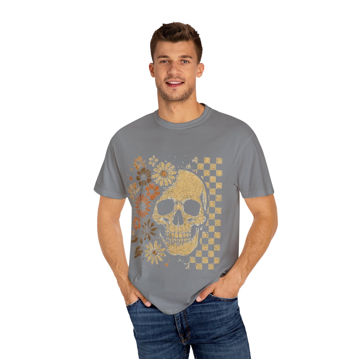 Floral boho skull T-shirt