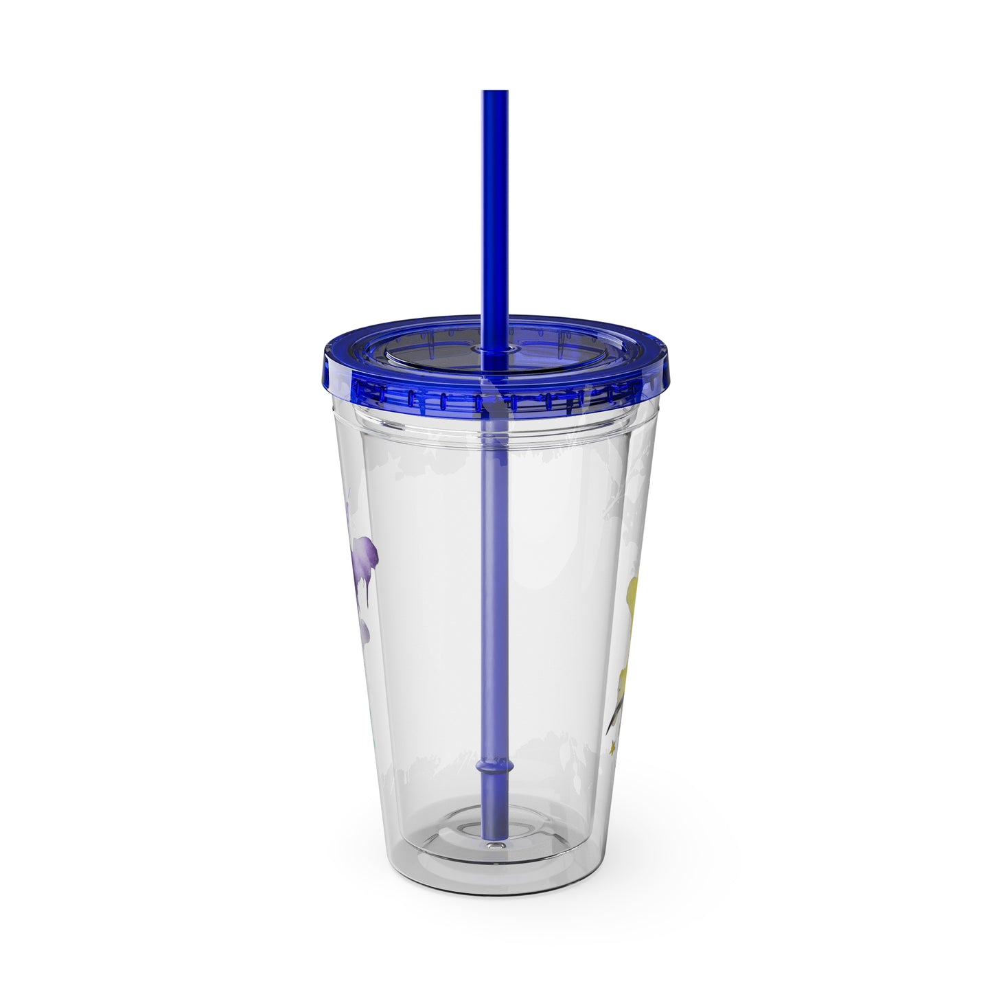 Colorful Floral Sunsplash Tumbler with Straw | 16oz Travel Cup