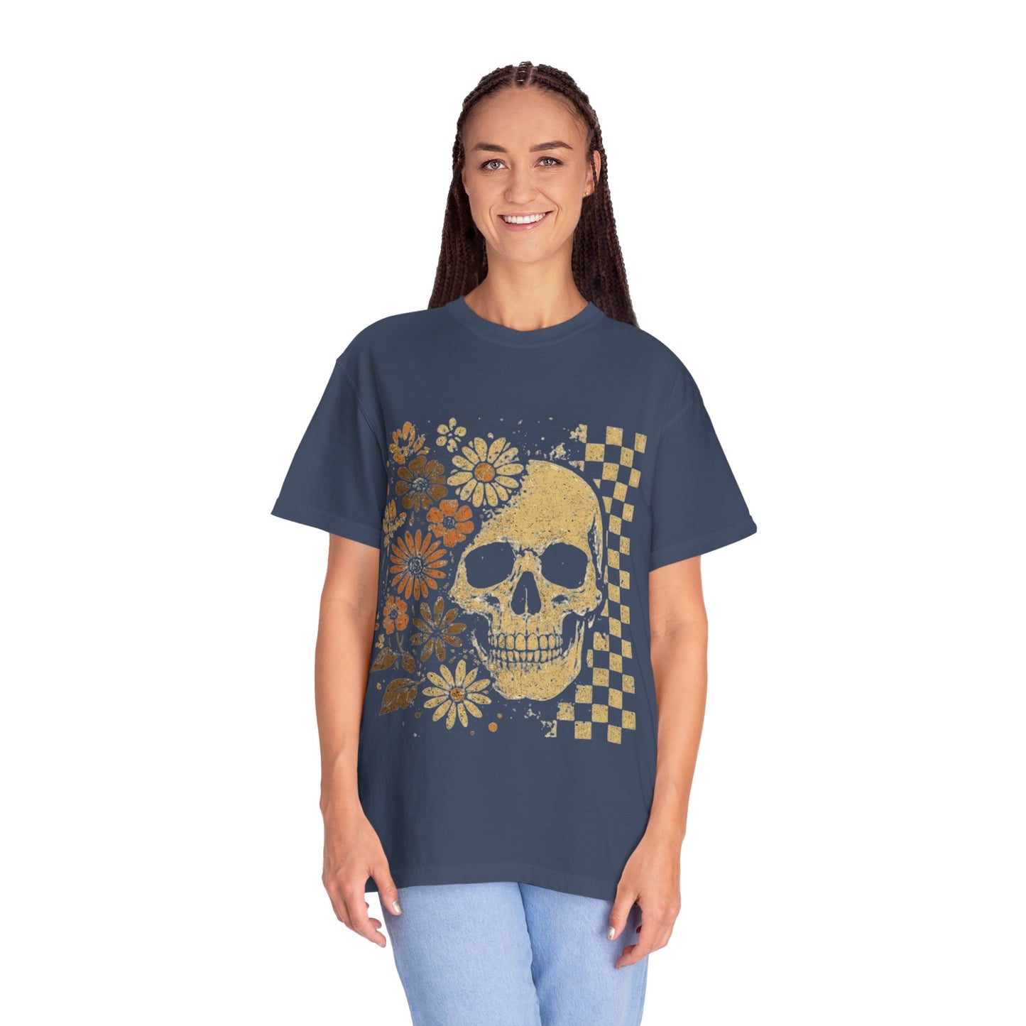 Floral boho skull T-shirt