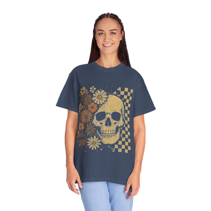 Floral boho skull T-shirt
