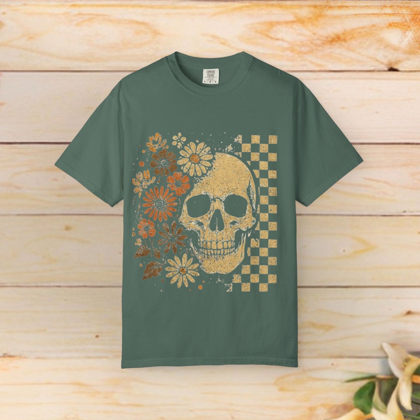 Floral boho skull T-shirt