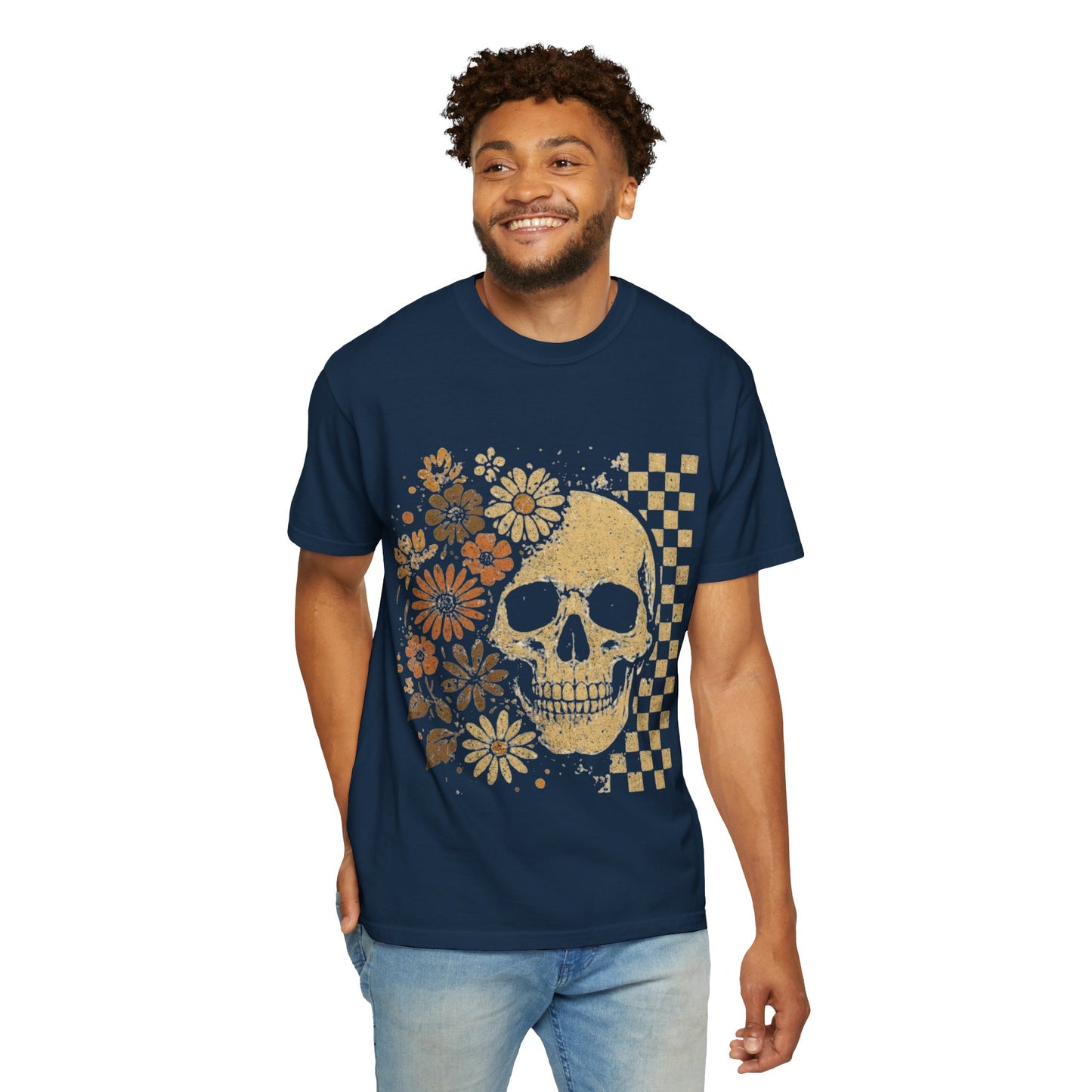 Floral boho skull T-shirt