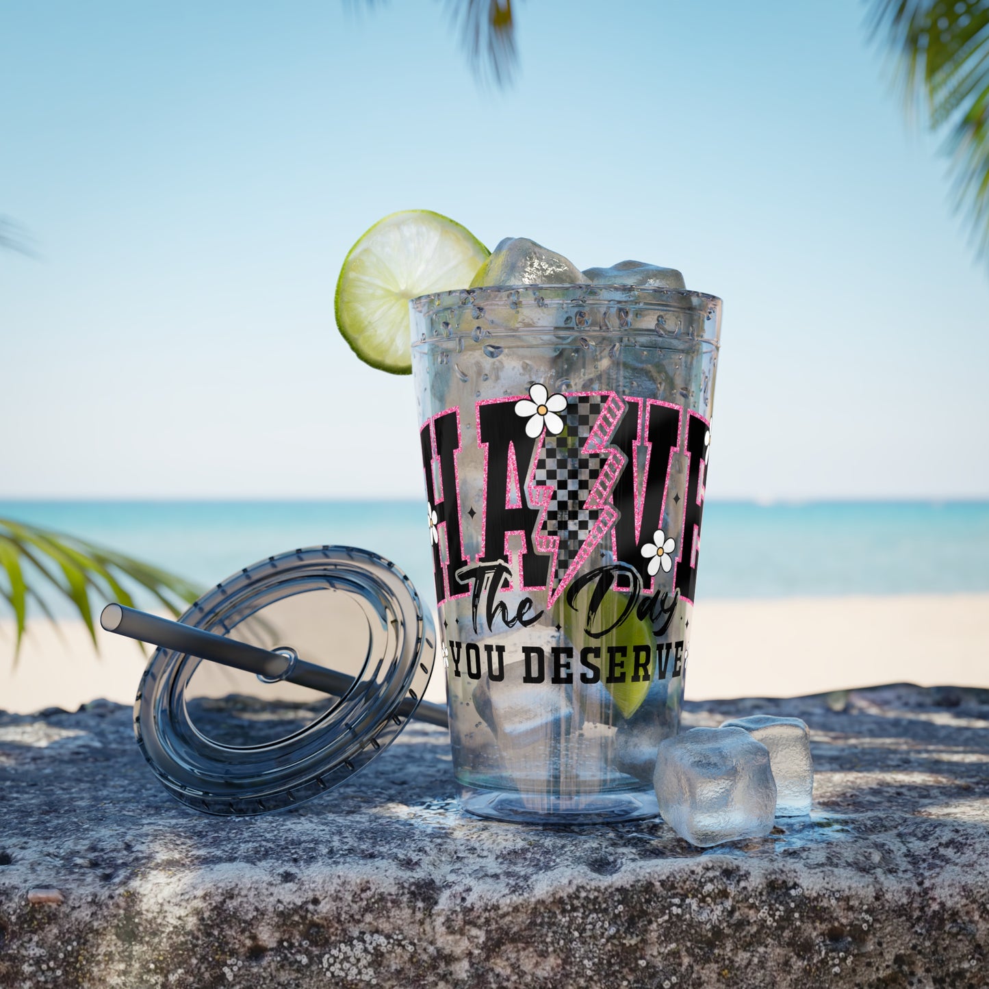 “Have the day you deserve” Tumbler - 16oz Travel Cup, Perfect for Daily Hydration, Inspirational Drinkware, Gift for Friends, Office Use, [...]