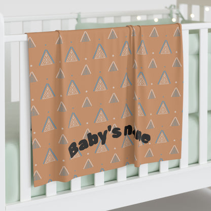 Personalized Baby Swaddle Blanket with Triangles Design