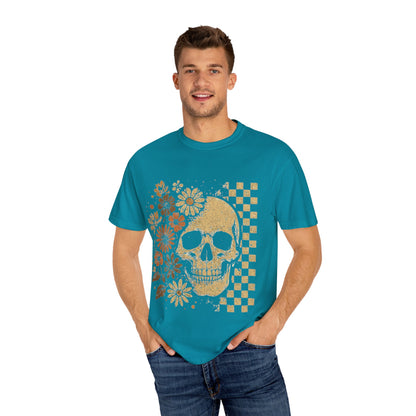 Floral boho skull T-shirt