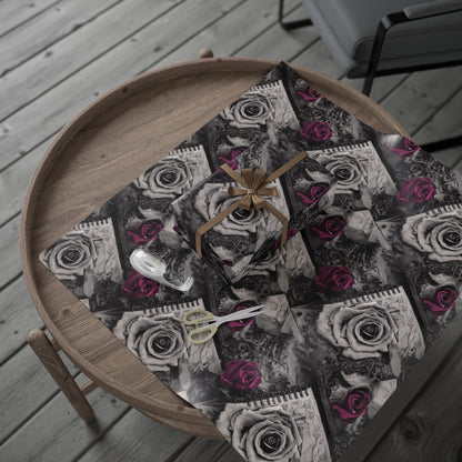 Gothic Skull Wrapping Paper, Unique Gift Wrap, Halloween Decor, Dark Themed Party, Skull Print Gift Wrap, Edgy Wrapping Sheets