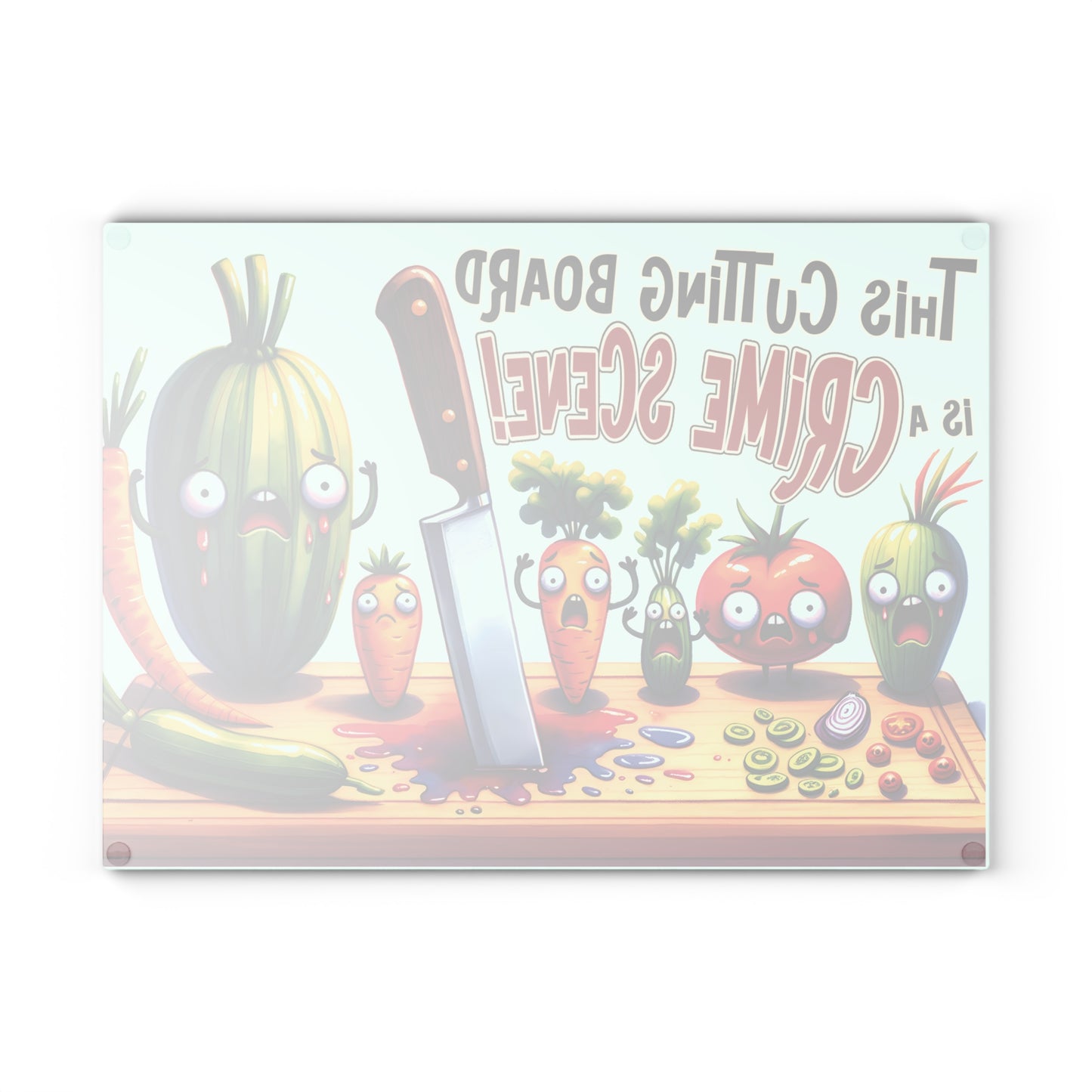 Crime Scene Glass Cutting Board – Funny & Unique Kitchen Decor