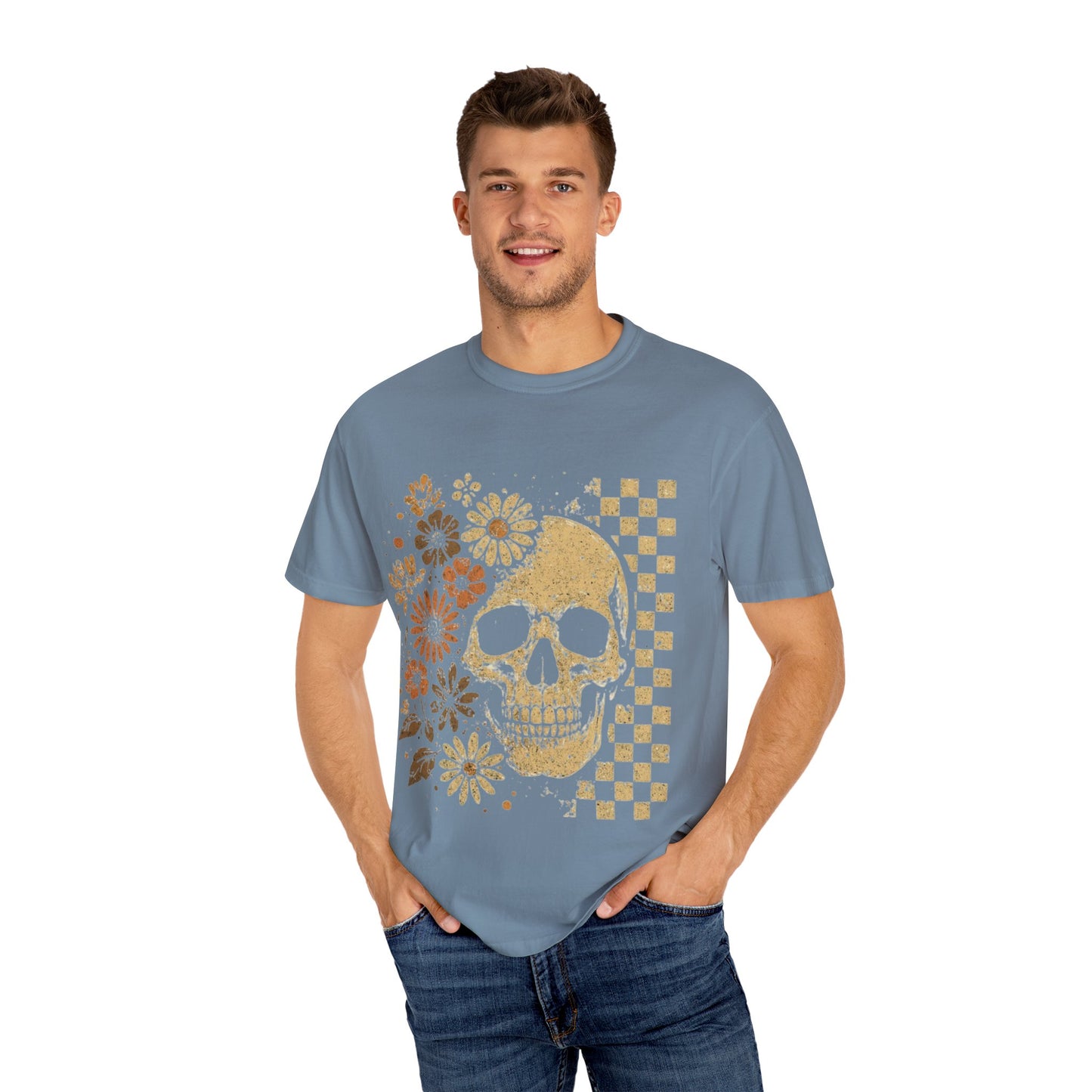 Floral boho skull T-shirt