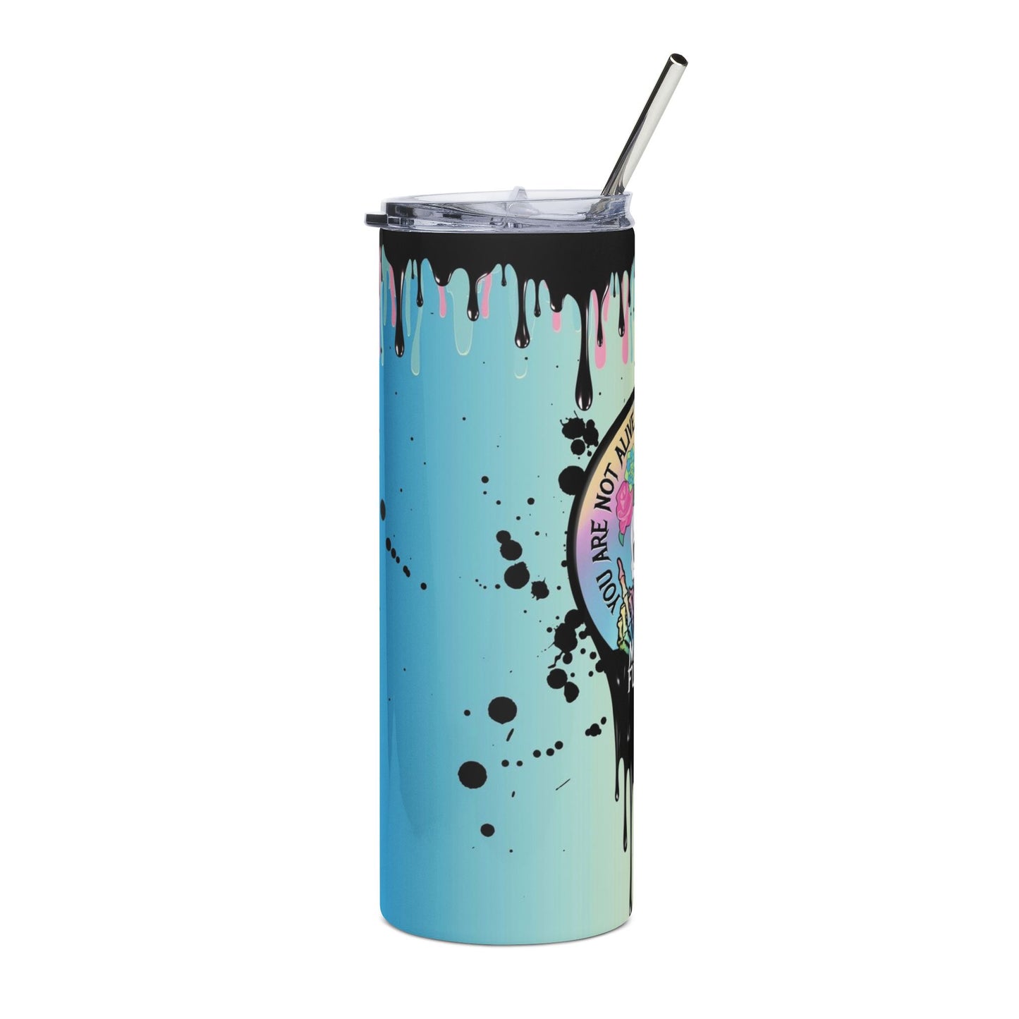 Colorful Skull Stainless Steel Tumbler - 20oz with Inspirational Quote