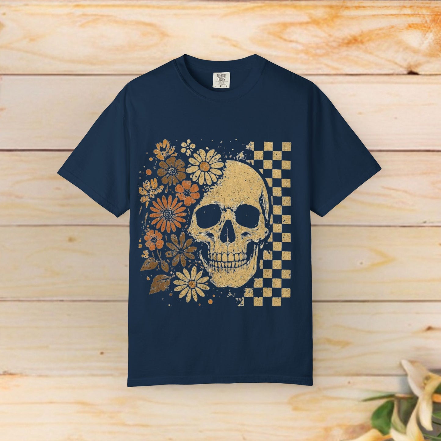 Floral boho skull T-shirt